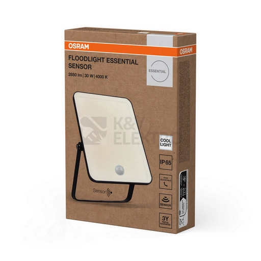 Obrázek produktu LED reflektor s pohybovým čidlem OSRAM Essential 30W 4000K neutrální bílá IP65 1