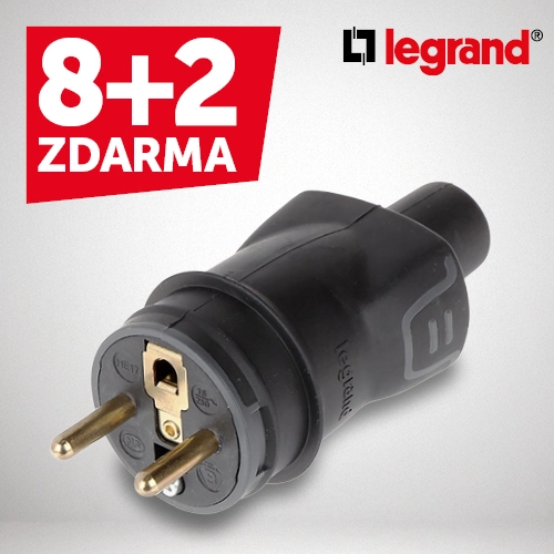 Legrand vidlice gumová 230V/16A 50445 výhodné balení 8+2