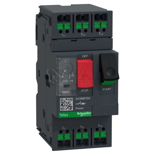 Motorový spouštěč Schneider Electric TeSys Deca snap-in svorky GV2ME05A 0,63-1A