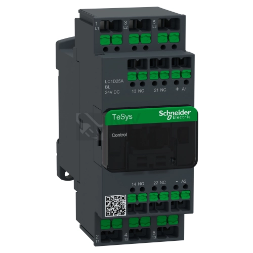 Stykač 24VDC 25A Schneider Electric TeSys Deca snap-in svorky LC1D25ABL