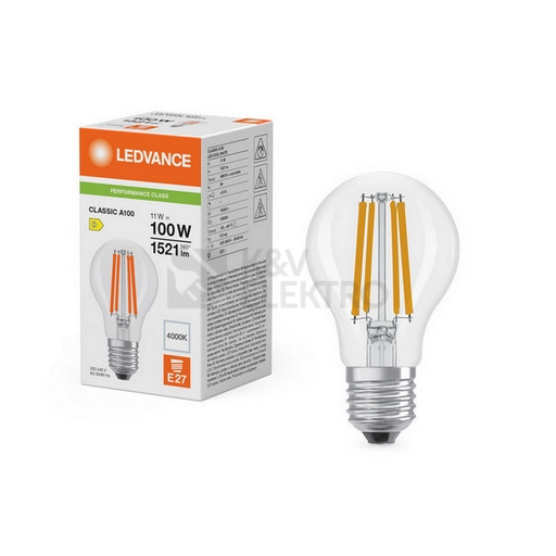 Obrázek produktu LED žárovka E27 LEDVANCE Filament CLA FIL V 11W (100W) neutrální bílá (4000K) nová 1