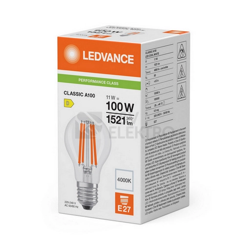 Obrázek produktu LED žárovka E27 LEDVANCE Filament CLA FIL V 11W (100W) neutrální bílá (4000K) nová 2