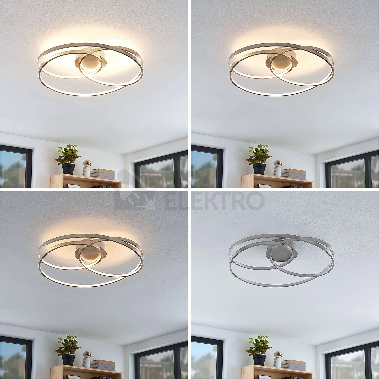 Obrázek produktu LED stropní svítidlo Lindby Joline průměr 60cm niklová barva 36W 3000K stmívatelné 9639127 5