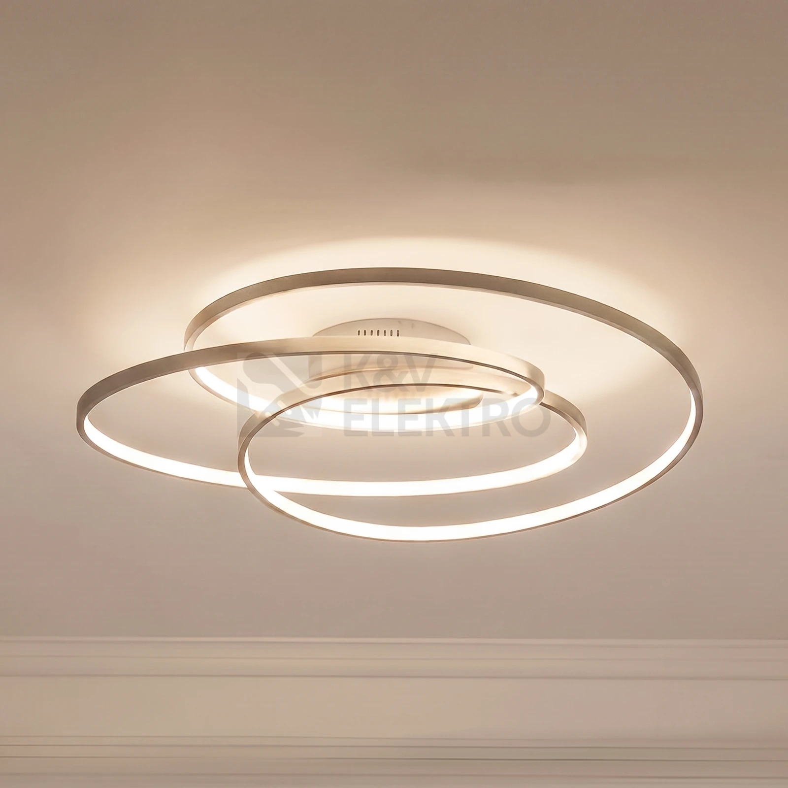 Obrázek produktu LED stropní svítidlo Lindby Joline průměr 60cm niklová barva 36W 3000K stmívatelné 9639127 6