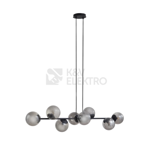 Závěsné svítidlo Lindby Isamer kouřově šedá 130 cm 8x E14 10W LED bez žárovek stmívatelné 10034203