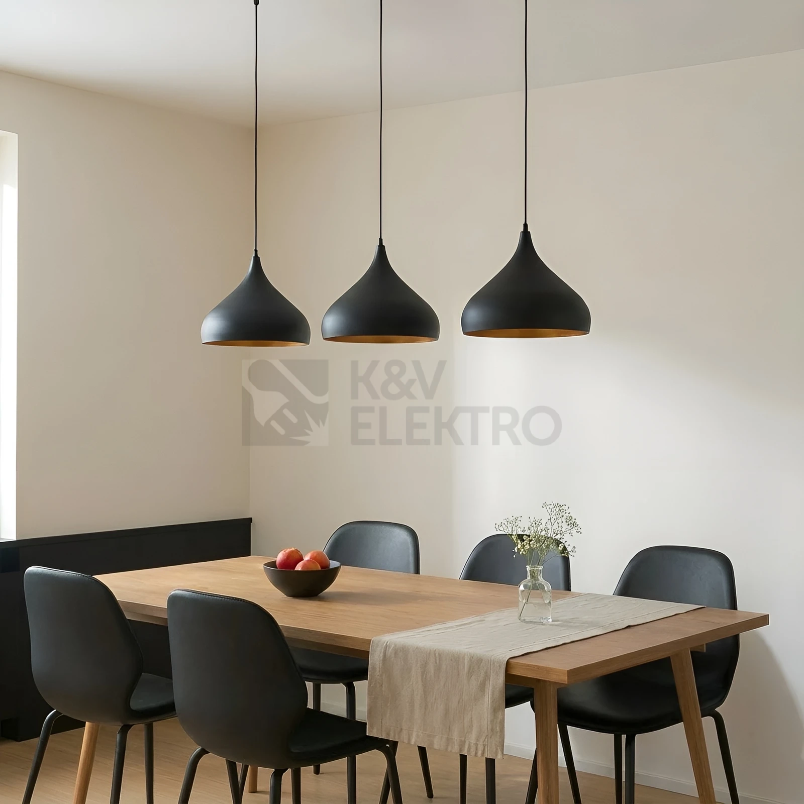 Obrázek produktu Závěsné svítidlo Lindby Elamira černá/zlatá kov 133cm 3xE27 60W bez žárovek 9627803 7