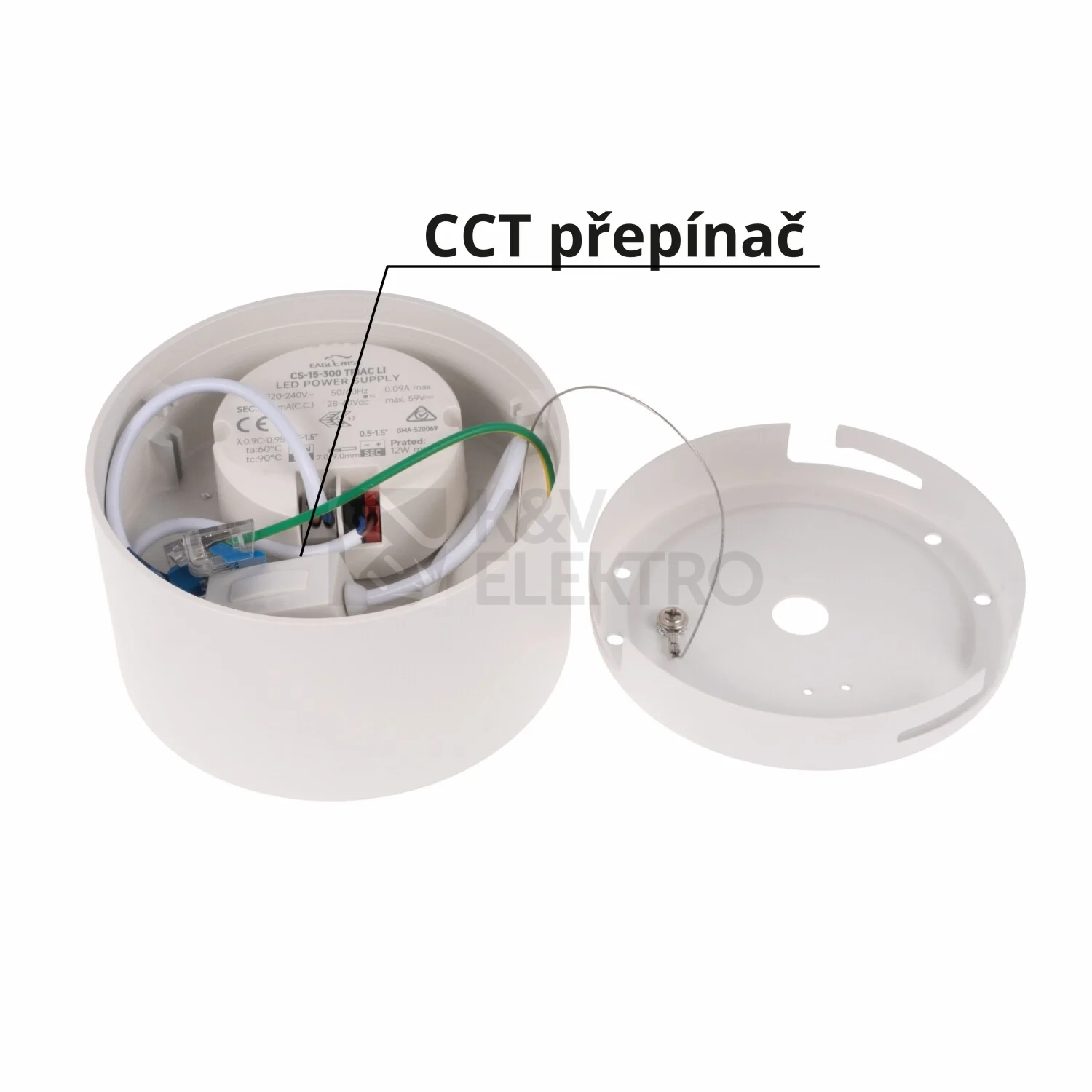 Obrázek produktu Stropní LED svítidlo T-LED LOXO 8W CRI90 CCT 3000K/4000K/5000K barva bílá 105150 3