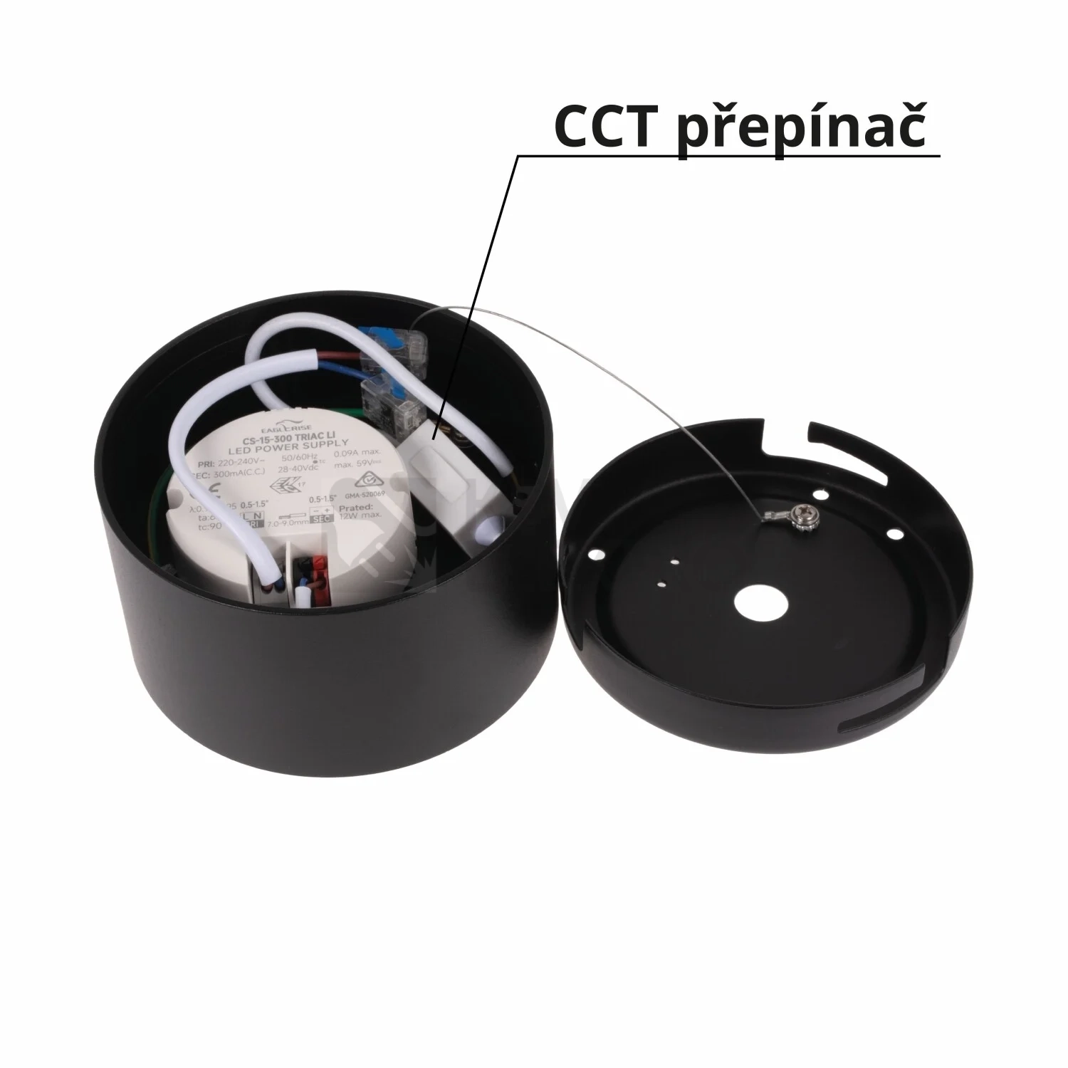 Obrázek produktu Stropní LED svítidlo T-LED LOXO 8W CRI90 CCT 3000K/4000K/5000K barva černá 105151 3