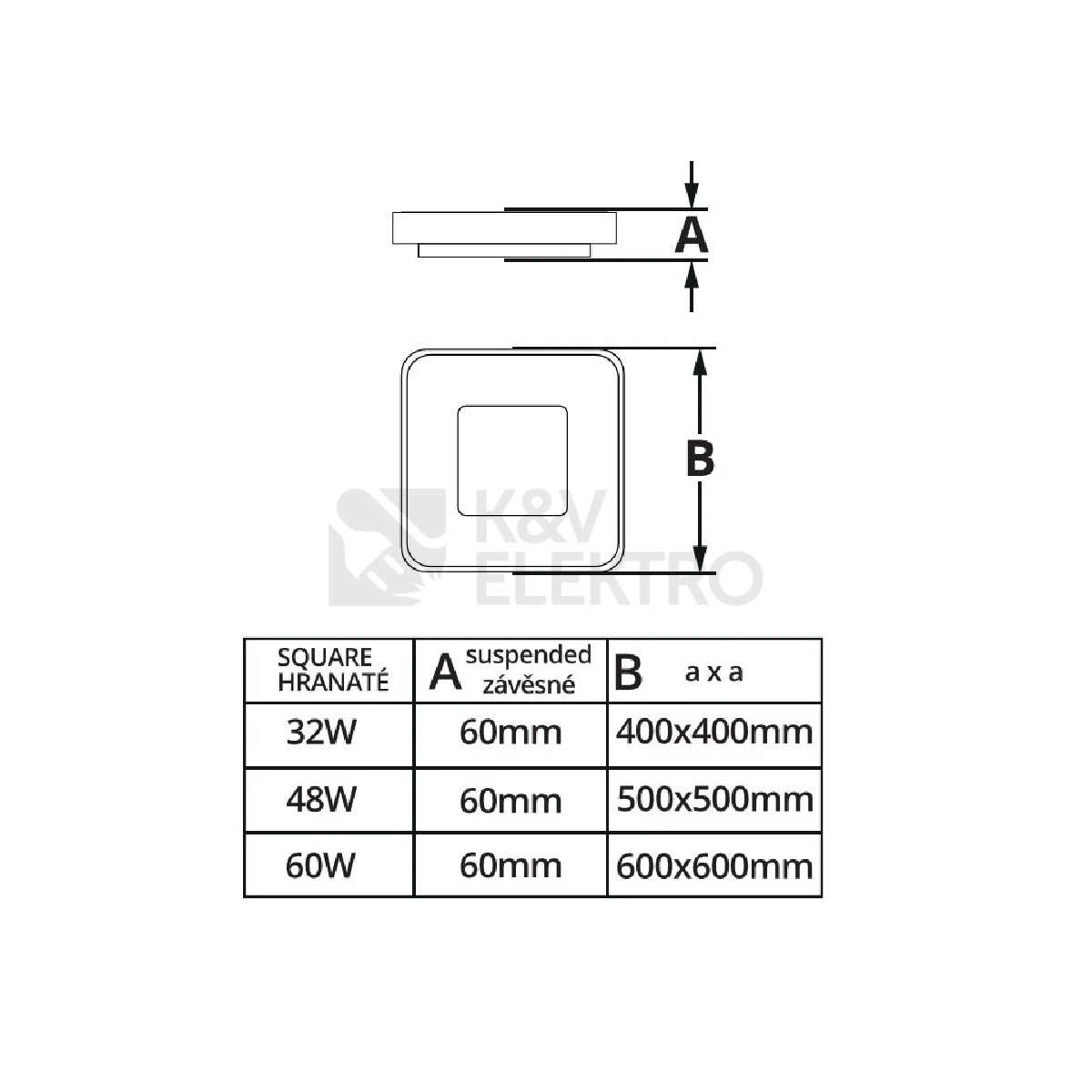 Obrázek produktu Stmívatelné závěsné LED svítidlo T-LED ZULU 48W CCT 3000K/4000K/6000K černá TRIAK 105550 3
