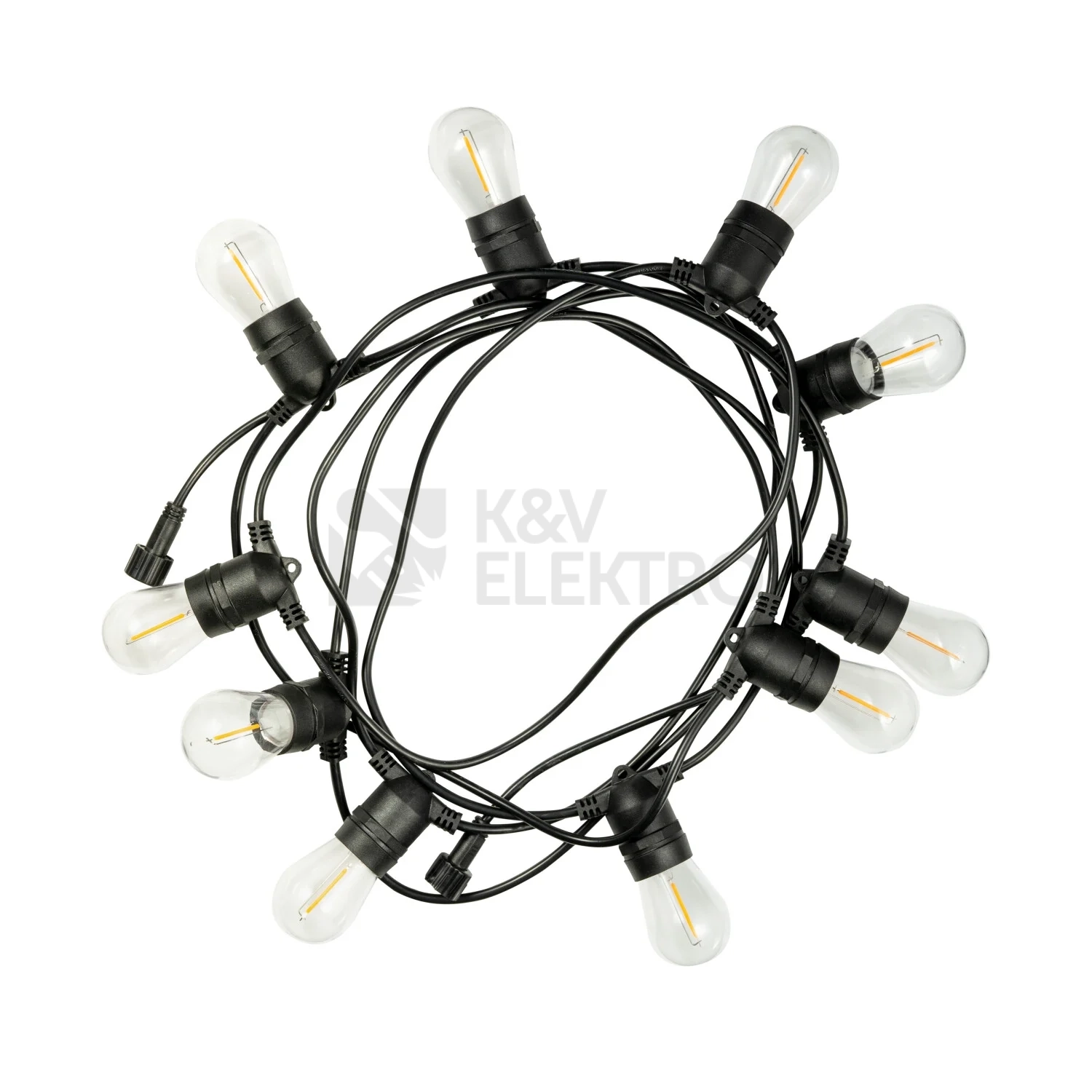 Obrázek produktu LED světelný řetěz T-LED STL10M 10m 10x E27 1W LED 2200K 1x náhradní žárovka 074021 1