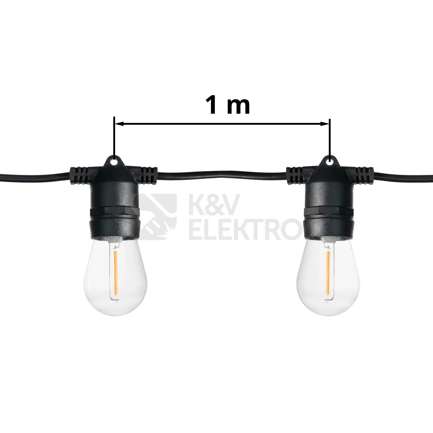 Obrázek produktu LED světelný řetěz T-LED STL10M 10m 10x E27 1W LED 2200K 1x náhradní žárovka 074021 4