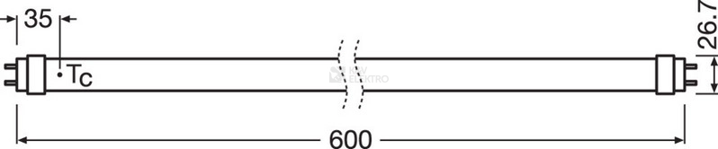 Obrázek produktu LED trubice zářivka LEDVANCE SubstiTUBE ENTRY T8 EM/230V 60cm 8W (18W) 4000K neutrální bílá G13 2