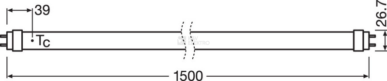 Obrázek produktu LED trubice zářivka LEDVANCE SubstiTUBE ENTRY T8 EM/230V 150cm 22W (58W) 4000K neutrální bílá G13 2