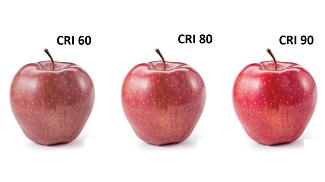 Různé vnímání barvy u jablka při rozdílném CRI